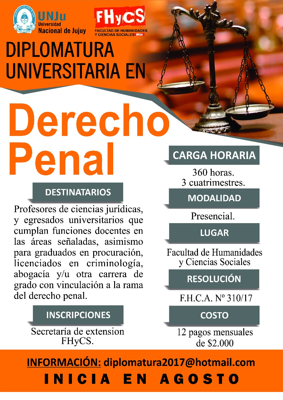 Diplomatura Universitaria en Derecho Penal
